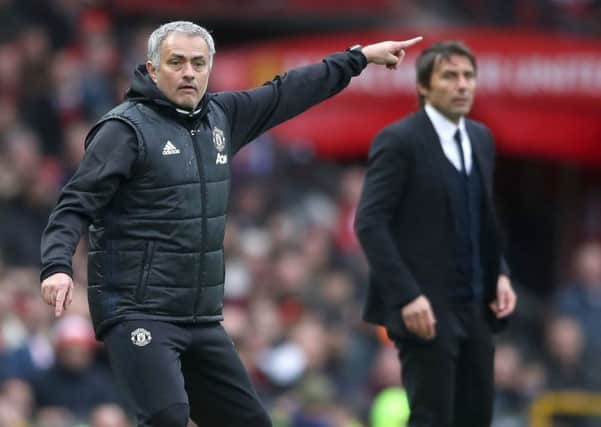 Manchester United manager Jose Mourinho, left, and Chelsea boss Antonio Conte are both under pressure ahead of the FA Cup final. Picture: Nick Potts/PA Wire