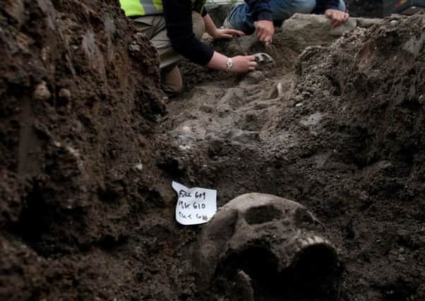 Archaeologists work on the site of the Carmelite Friary of Tullilum, on the edge of Perth. Picture: SWNS
