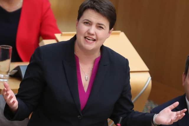 Scottish Conservative leader Ruth  Davidson during FMQs at the Scottish Parliament in Edinburgh. Picture: PA Wire