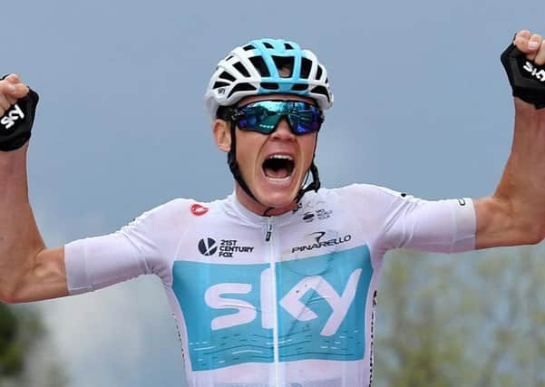 Chris Froome finished six seconds ahead of compatriot Simon Yates. Picture: AP.