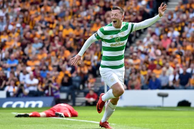 Celtic's Callum McGregor celebrates scoring in the Scottish Cup final. Picture: Bill Murray/SNS