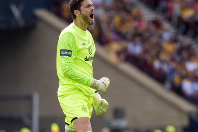 19/05/18 WILLIAM HILL SCOTTISH CUP FINAL
 MOTHERWELL v CELTIC
 HAMPDEN PARK - GLASGOW
 Craig Gordon celebrates as Celtic win the Scottish Cup Final