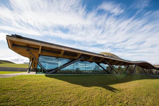 The design is cut into the slope of the land taking its cues from the hills. Picture: Ian Gavan