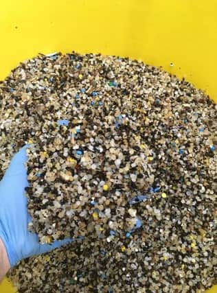 Volunteers found plastics pellets called nurdles on 93 per cent of the beaches surveyed for The Great Technicolour Nurdle Hunt organised by charity Fidra.