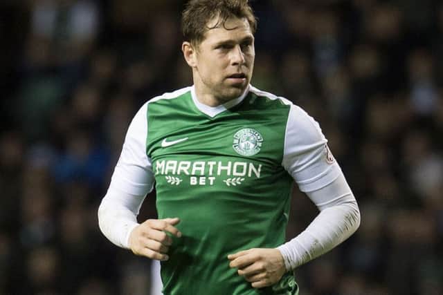 Grant Holt in action for Hibs. The veteran forward played 39 times for the Easter Road side last season. Picture: SNS Group