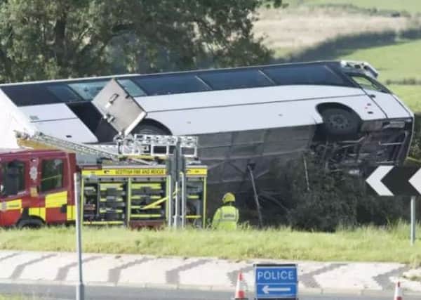 A Rangers supporters' bus crashed near Kilmarnock on October 1, 2016. Picture: PA