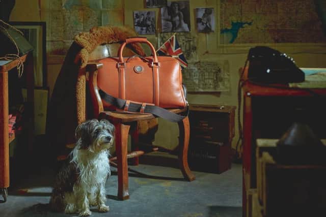 David Gandy's dog Dora helps launch his Aspinal of London, The Aerodrome Collection by David Gandy, 48 Hour Mission Bag in Smooth Tan, GBP995