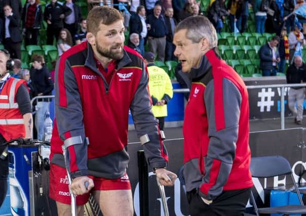 John Barclay was injured playing for Scarlets against Glasgow on Friday. Picture: Bill Murray/SNS