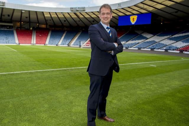 New SFA chief Ian Maxwell at Hampden yesterday. Picture: SNS Group