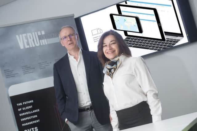 Verums Paul Milligan with the firms accountant, Yoanna Milligan. Picture: Abermedia