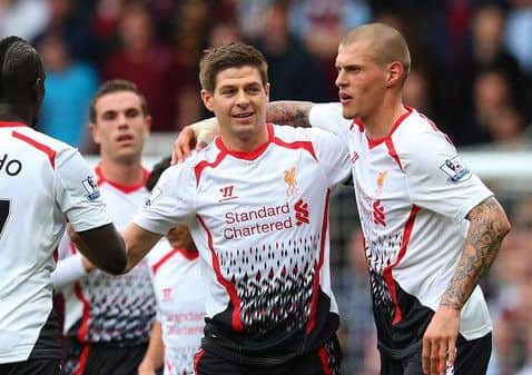Steven Gerrard and Martin Skrtel played in the same team at Liverpool but a reunion at Rangers doesn't look to be on the cards. Picture: Getty Images