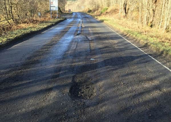 Fay hit a pothole on February 13 this year on the A886 not far before the turning to Dunoon.