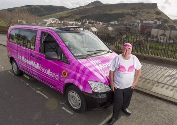 Derek Knox and his Tartan Taxi supporting the Walk the Walk. Picture: Ian Rutherford