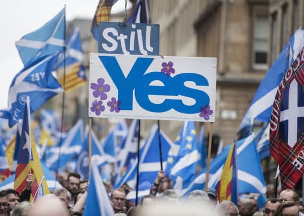 Thousands march in a pro-independence rally in Glasgow  (Picture: John Devlin)
