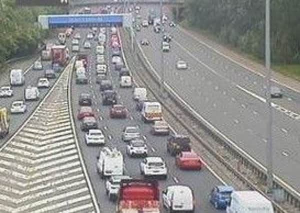 Traffic building on M8. Picture: Traffic Scotland