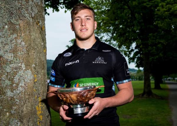 Glasgow Warriors' Matt Fagerson with his Young Player of the Year Award. Picture: Ross Parker/SNS/SRU