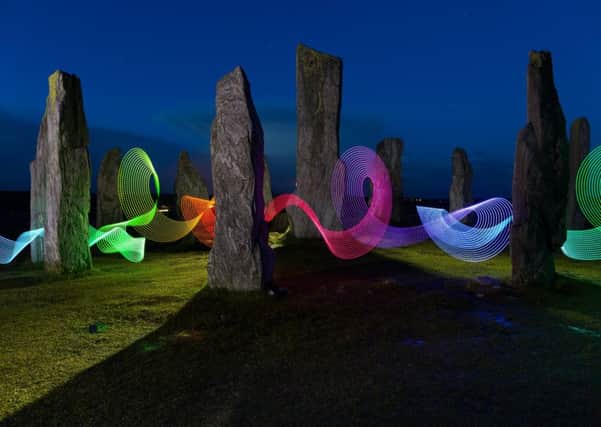 David Gilliver's Light Painting image at the Callanish Stones on the Isle of Lewis in the Outer Hebrides. Picture: David Gilliver/SWNS