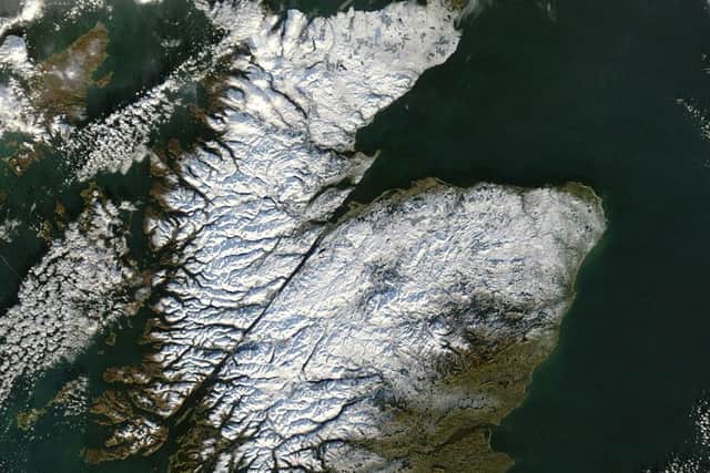 A satellite image of Scotland. The space sector in the country now supports some 7,000 jobs