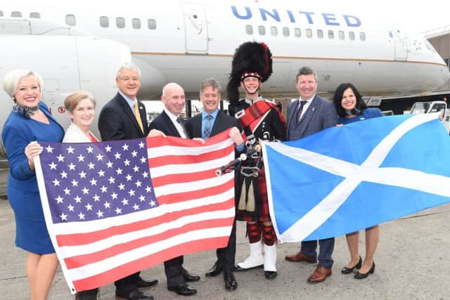 United Airlines inaugural flight from Edinburgh Airport to Washington, DC. Picture: Lesley Martin