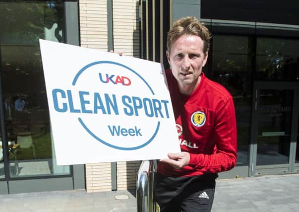 Scot Gemmill promotes Clean Sport Week in Edinburgh yesterday ahead of the Toulon Tournament. Picture: SNS.