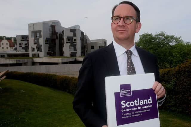 Growth Commission chairman Andrew Wilson outside the Scottish Parliament. Picture: PA