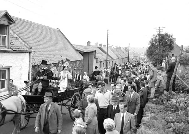 The Gypsy King crowning celebrations at Kirk Yetholm in the Borders, where a large number of travellers have traditionally lived. 1959. PIC: TSPL.