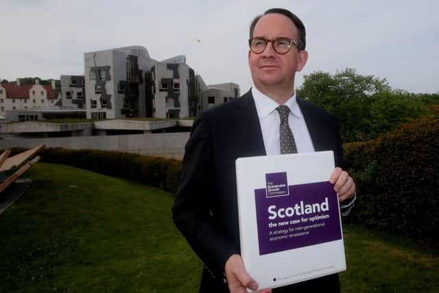 Sustainable Growth Commission chair Andrew Wilson outside the Scottish Parliament. Picture: Gordon Terris/The Herald/PA Wire