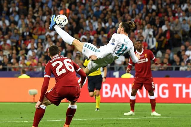 Gareth Bale's brilliant overhead kick gave Real Madrid a decisive lead in the Champions League final. Picture: Getty.
