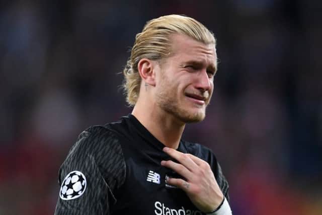 Loris Karius apologised to the Liverpool fans following Saturday's defeat by Real Madrid. Picture: Getty.