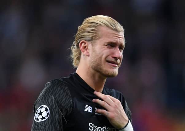 Loris Karius apologised to the Liverpool fans following Saturday's defeat by Real Madrid. Picture: Getty.