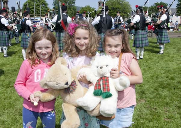 Olivia Buchanan, Imogen Parish and Layla telford at Denholm fair.