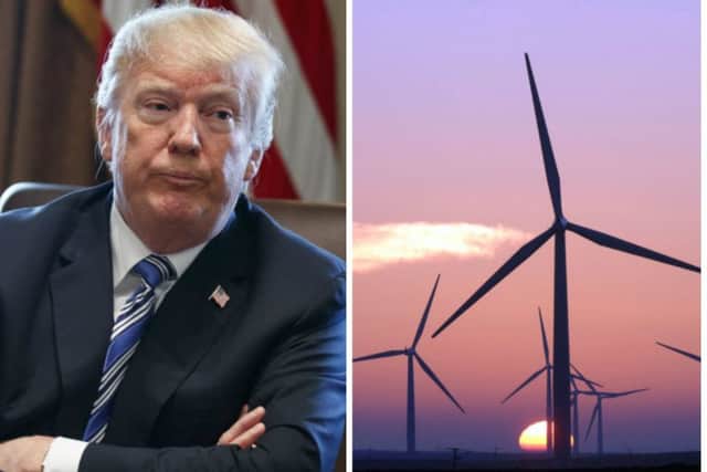 A green energy project - which faced legal challenges from Donald Trump - using the worlds most powerful wind turbines has passed a milestone with the installation of the final device.
