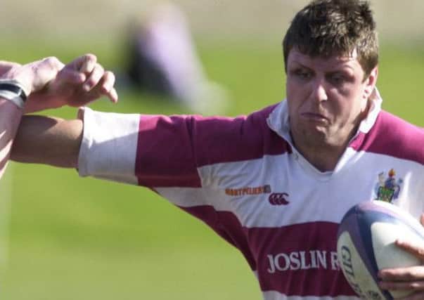 Steve Begley (right) in play against opposition Gala at the Myreside Stadium, Edinburgh.