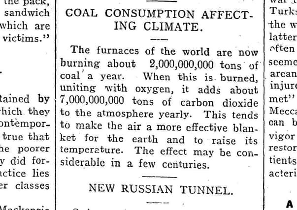 Climate change was reported in a New Zealand newspaper in 1912. Picture: National Library of New Zealand  - www.paperspast.natlib.govt.nz