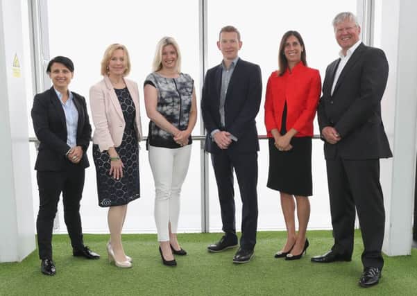 The Women in Golf Charter is launched in London. From left: Chyloe Kurdas (Golf Australia), Hazel Irvine (BBC), Sarah Stirk (Sky Sports), Nick Pink (England Golf), Liz Dimmock (Moving Ahead) and Martin Slumbers (The R&A). Picture: The R&A/Getty Images