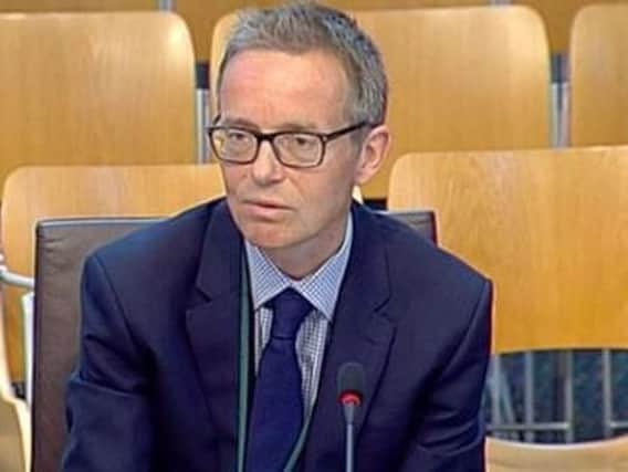 CalMac managing director Robbie Drummond giving evidence to MSPs today. Picture: Scottish Parliament