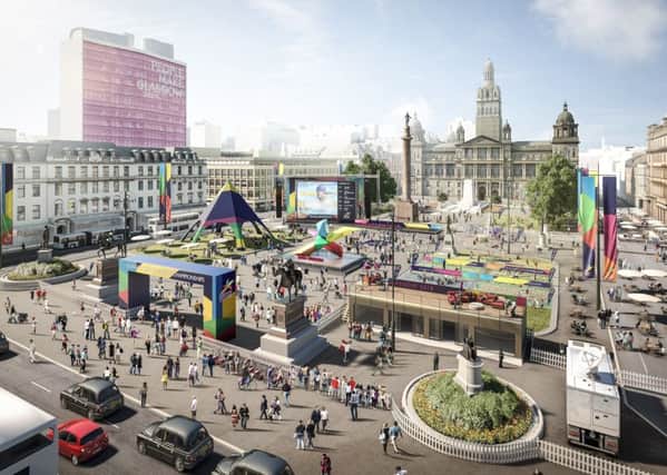 Glasgow's George Square will be transformed into a major events space during the European Championships in August.