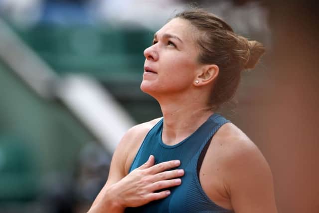 Romania's Simona Halep celebrates victory over Alison Riske of the US. Picture: Eric Feferberg/AFP/Getty Images