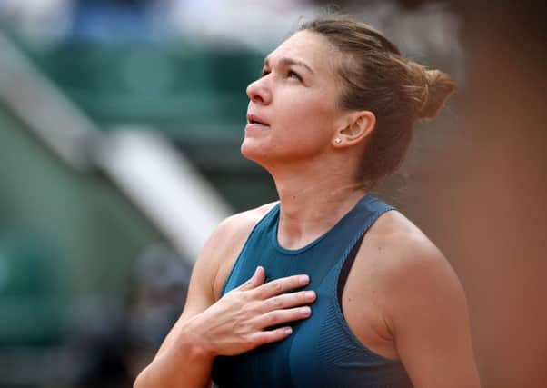 Romania's Simona Halep celebrates victory over Alison Riske of the US. Picture: Eric Feferberg/AFP/Getty Images