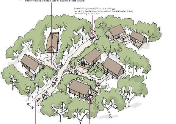 An artist's impression of how the holiday lodges could look. The final plans have yet to be submitted.