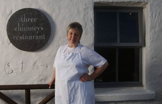 Shirley Spear outside The Three Chimneys Restaurant on Skye. Picture: Neil Hanna