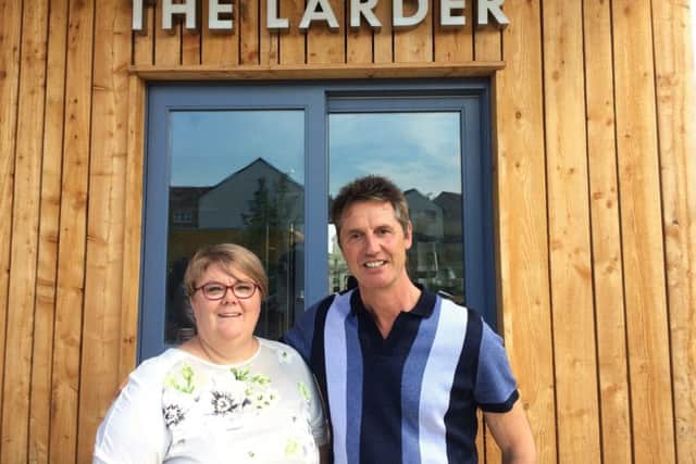 Larder founder Angela Moohan with Peter Stirling, managing director of Stirling Developments.