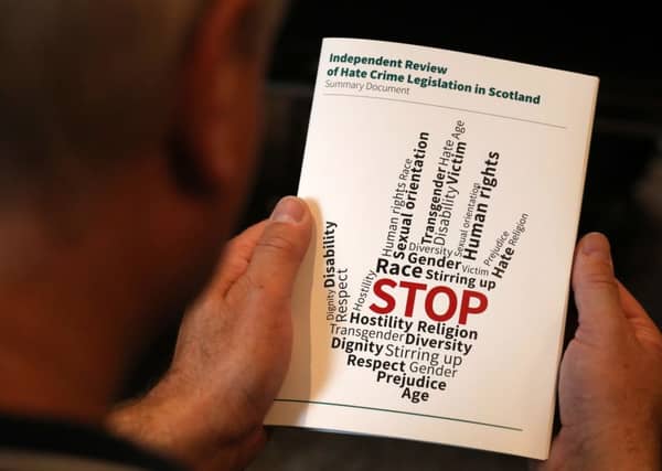 Lord Bracadale's report on his Independent Review of Hate Crime Legislation (Picture: PA)