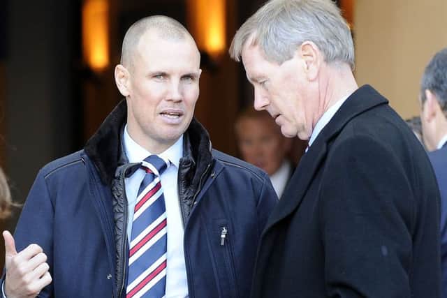 Kenny Miller, left, pictured with Rangers chairman Dave King. Picture: Michael Gillen