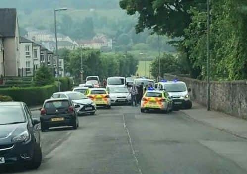Emergency services at the scene of the incident in Gateside Gardens. Picture: Inverclyde Road Watch
