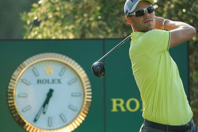 Martin Kaymer tees off at the 18th on his way to a second round of 63 at the Italian Open yesterday. Picture: Getty.