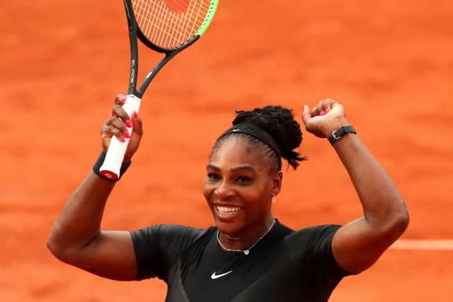 Shes back: Serena Williams celebrates victory. Photograph: Clive Brunskill/Getty Images