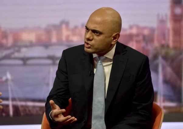 BBC handout photo of Home Secretary Sajid Javid appearing on the BBC1 current affairs programme, The Andrew Marr Show,