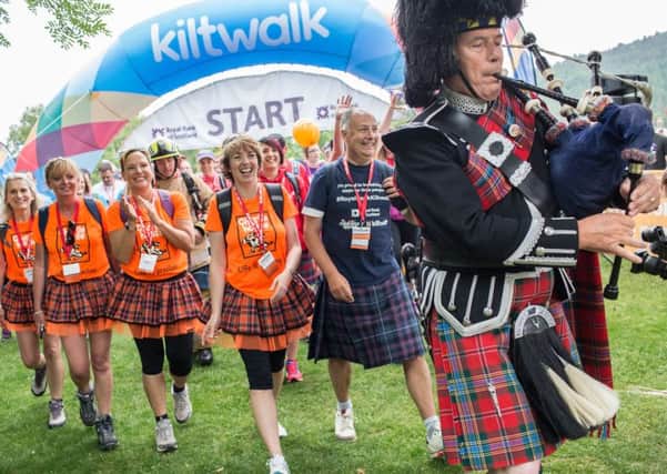 Walkers taking part in Aberdeen's biggest ever Kiltwalk, Picture: Scotland Kiltwalk/PA Wire