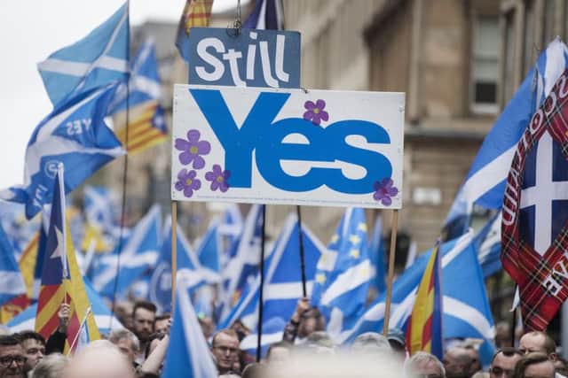 Thousands march in pro-independence rally in Glasgow
. Picture: John Devlin